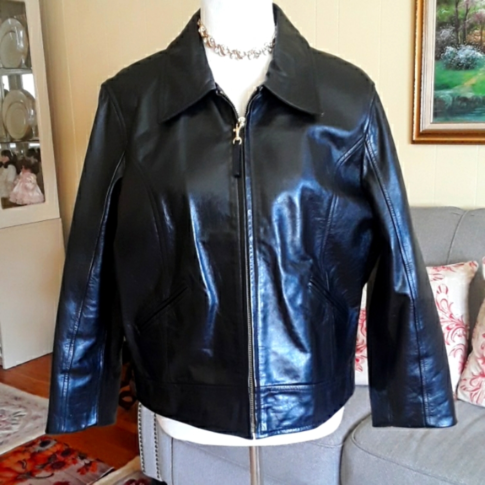Coach Leather Jacket Black size L